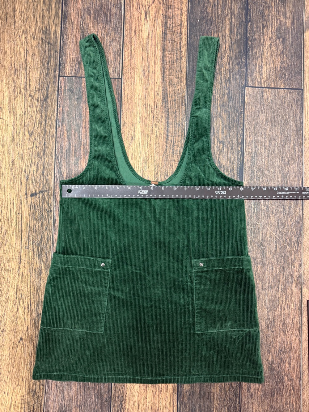 Free People Green Corduroy Overall Mini Dress Size 4